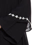Chic Double Layer Bell Sleeve hand embroidered Abaya Black Women Online shopping USA